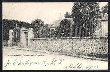 Old postcard Vaux-le-Pénil, Château des Egreffins with entrance gate 