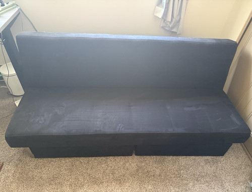 Black convertible futon sofa - black,