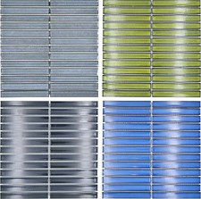 Mosaïque de Céramique Carrelage Baguettes Rétro Vert Salle de Bain Bordure Mur