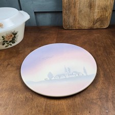 Salins France Coaster - Pastel Village Decor - Vintage 1950s Earthenware