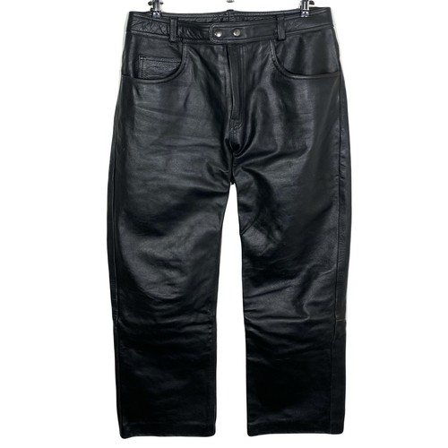 Pantalon cuir noir moto - noir,