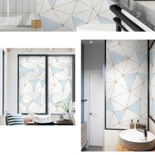 Givré Film Fenêtre PVC Crampon Statique Autocollant Verre Géométrie Étanche Bain