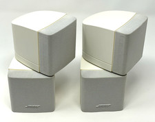 (2) Bose Acoustimass Lifestyle Double Cube Speakers White - Sound Great!