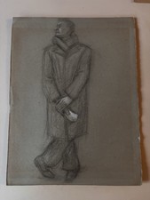 Dessin Ancien Fusain Homme