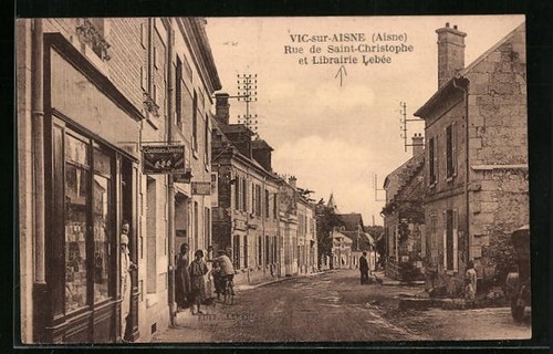 Cpa vic sur aisne - vic-sur-aisne,, rue