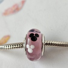 New  Pandora Disney Mickey Mouse Pink Icon Murano Authentic Charm