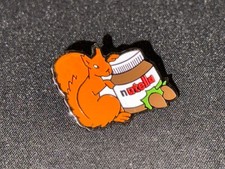 (Z11) PINS BADGE ENAMEL VINTAGE COLLECTION ECUREUIL POT DE NUTELLA