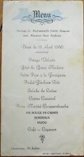 MENU - French Wedding 1950: L'Hommeau, St. Julien - Poulet Flechois Roti