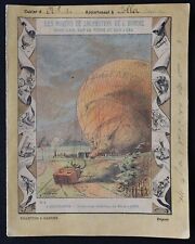 Protège cahier MOYENS DE LOCOMOTION n°5 AEROSTATION Ballon LE GEANT 1863