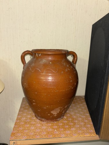 Ancien pot confit terre - a,