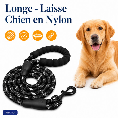 Longe laisse chien nylon - longe,