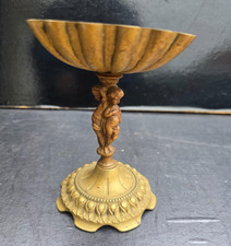 VIDE POCHE COQUILLE PIEDESTAL 3 PUTTIS BRONZE FIN XIXÈME HT.14.5CM.