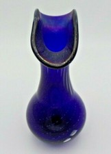 Vintage David P. Salazar Purple Iridescent Swirl Art Glass Vase