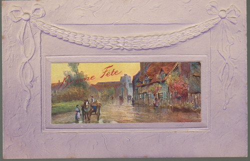 Carte postale relief gaufree - postale,