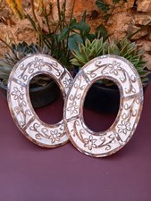 Beautiful Duo of Small Framing, Oval Oriental Wooden Frame Vintage