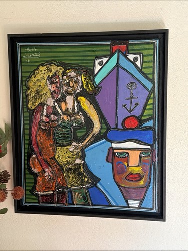 Tableau encadré signé - ,