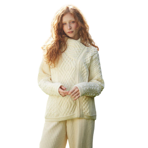 Women aran cable knit side - knit,