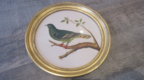 Cadre rond bois - rond, doré
