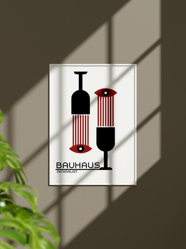 Affiche bauhaus minimaliste - affiche,