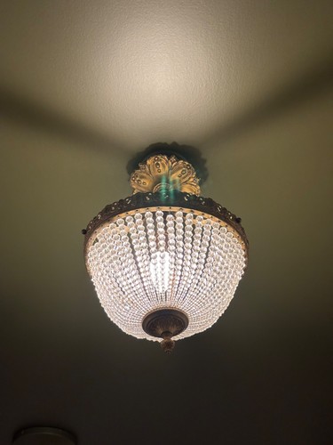 Lustre corbeille pampille - corbeille,