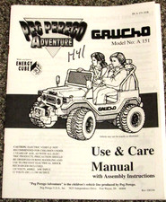 Peg Perego Adventure Gaucho A151 Use & Care Owners Manual 10/94?