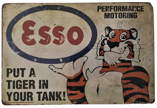 Esso tiger tank tin sign - esso,