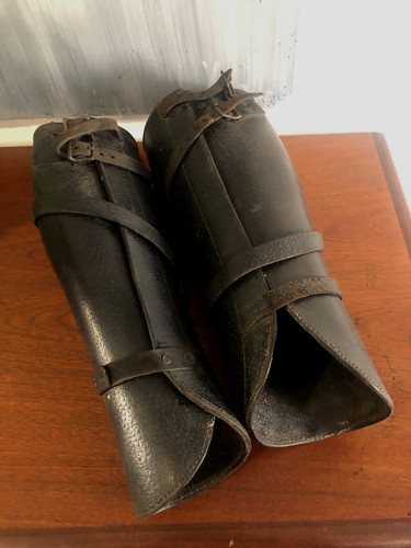 Paire guêtres cuir - de,