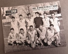 FOOTBALL POSTER FC ROUEN 1960 DIABLES ROUGES BRAVO BURON PHELIPPON 35 x 27 NEUF