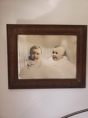 Old carved frame painting - old,