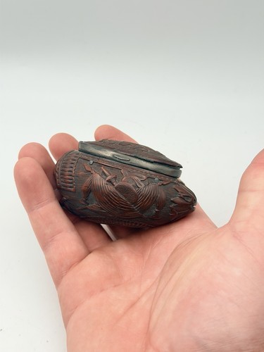 Tabatière corozo sculpté - corozo,