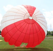 Security 26ft round parachute reserve canopy + Security 150 container - 1975