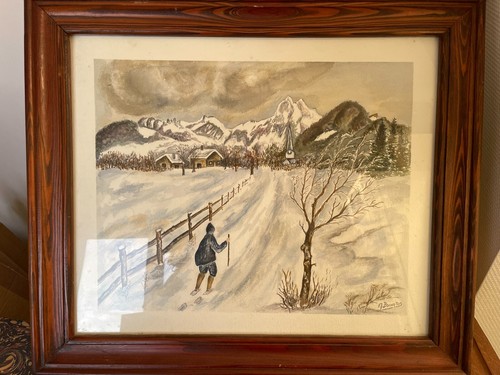 Tableau aquarelle randonnée - aquarelle,