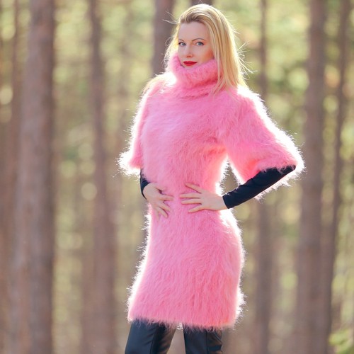 Fuzzy pink mohair - , dress