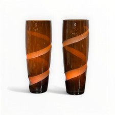 Paire De Vases Design En Verre De MuranO Seguso Époque Années '60 Italie