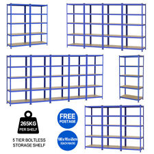 1/5 Étagère de Rangement Charge Lourd Métallique 5 Tablettes Atelier Garage