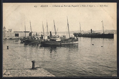Cpa alger entrée - l´entrée, port