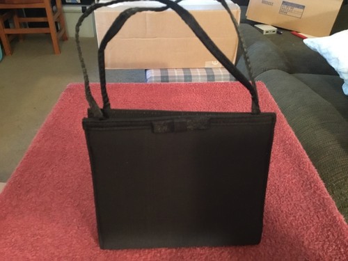 Black elegant evening handbag - black,