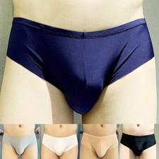 Slip pochette homme confortable soie glacée sans couture sous vêtement style t