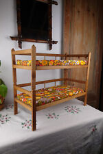 Vintage Wooden Doll Bunk Bed with Mattress, Dissociable 51.5cm 1.64kg