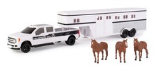 ERTL, FORD F350 Super Duty avec remorque à col de cygne et chevaux, échelle 1...