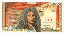 500 NF sur 50000 Francs MOLIÈRE type 1957 FRANCE 1958.. Faux moderne.
