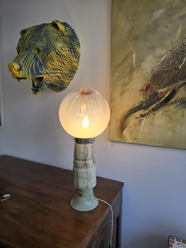 Lampe vintage verre opalin - lampe, en