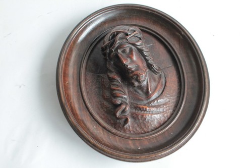 Sculpture tête christ bois - tête, de