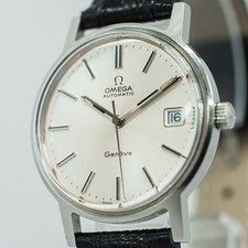 **NEAR MINT** Vintage OMEGA Geneve Cal.1012 Automatic Silver Dial Date 34mm Mens