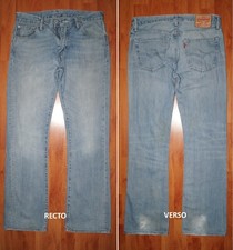 JEANS LEVIS 527 "Low-bootcut" W32 L34 (FR t42)  bleu clair délavé 4016