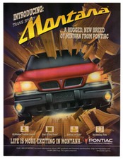 1997 PONTIAC Trans Sport Montana Vintage Original Print AD | Art Western red car