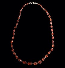 Superbe  collier  En Perles D’ambre Fermoir Argent