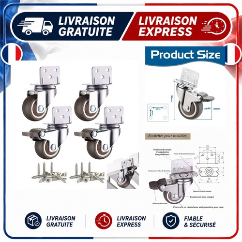 Lot roulettes pivotantes - 4,