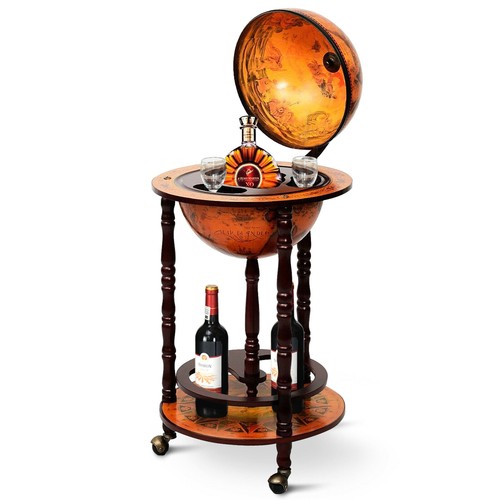 Wood globe wine - globe,