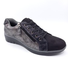 Baskets Derbies Chaussure Femme - 36 et 37 - Gris Argent Noir Confort Sneakers